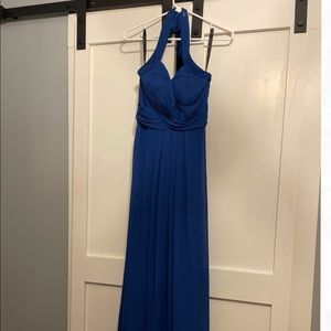 Sapphire blue dress  hemmed for someone 5’9
